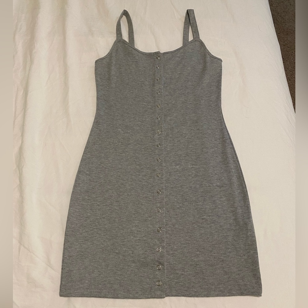 Gray body hugging dress